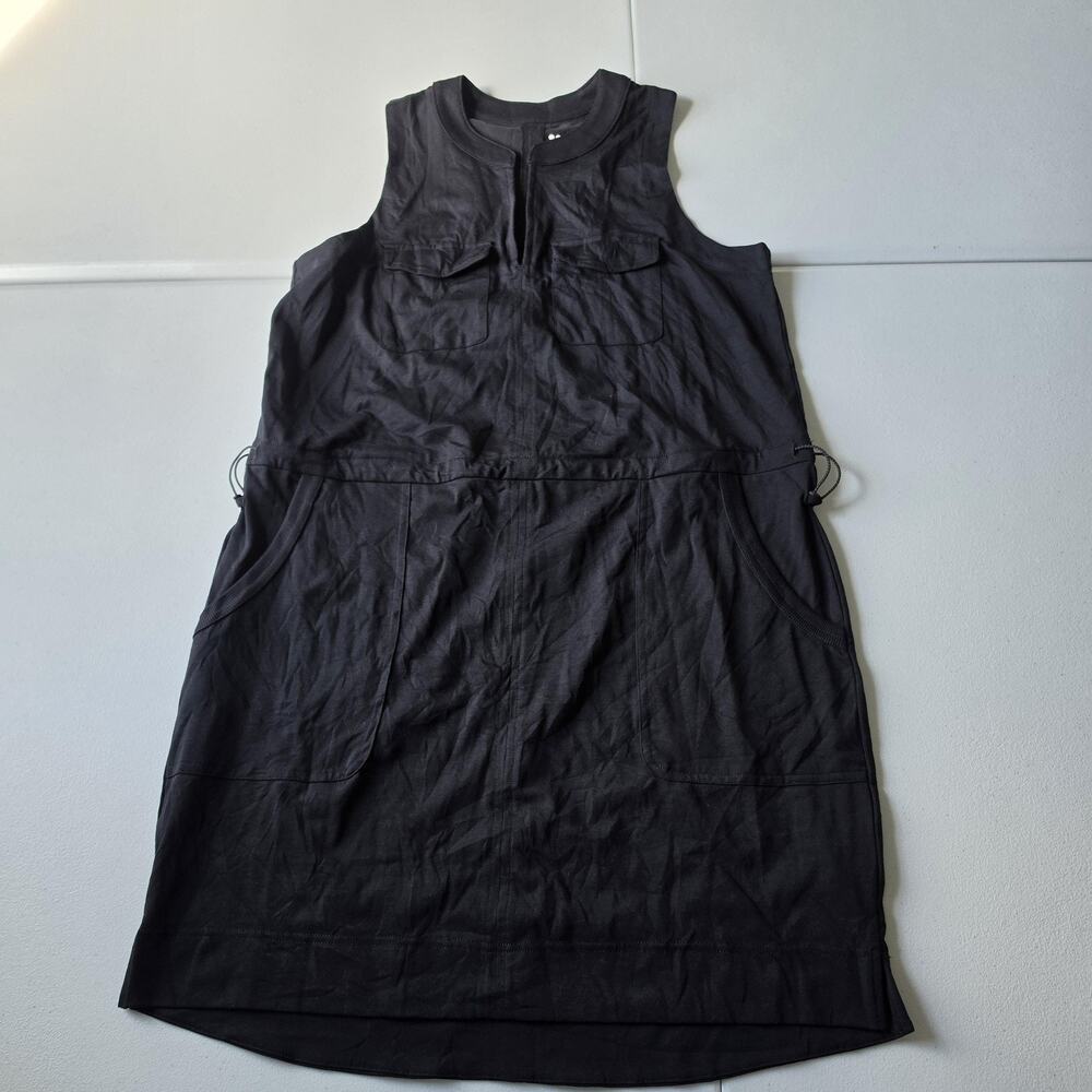 Title Nine Dress Womens M Black Jersey Tank Shift Pockets Casual Travel Summer
